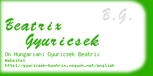 beatrix gyuricsek business card